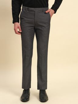 Cantabil - Men Grey Regular Fit Straight Trouser