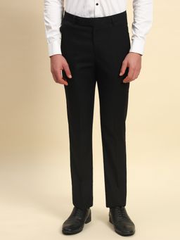 Cantabil - Men Black Regular Fit Straight Trouser