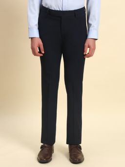 Cantabil - Men Navy Blue Regular Fit Straight Trouser