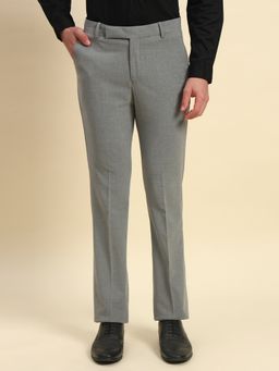 Cantabil - Men Grey Regular Fit Straight Trouser