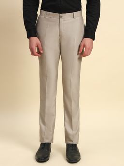 Cantabil - Men Beige Regular Fit Straight Trouser