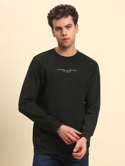 Cantabil - Men Olive Round Neck Full Sleeves Sweatshirt