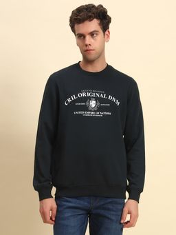 Cantabil - Men Charcoal Round Neck Full Sleeves Sweatshirt