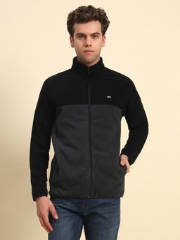 Cantabil - Men Black High Neck Full Sleeves Sweatshirt