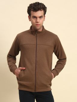 Cantabil - Men Brown High Neck Full Sleeves Sweatshirt