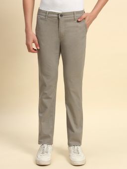 Cantabil - Men Grey Regular Fit Straight Trouser