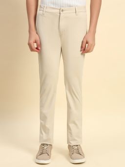 Cantabil - Men Beige Regular Fit Straight Trouser