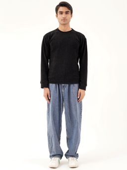 CLAZZEY - Daily Luxe Jacquard Sweatshirt - Midnight Black