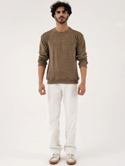 CLAZZEY - Daily Luxe Jacquard Sweatshirt - Olive Grove