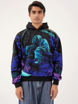CLAZZEY - Mystic Monk Graphic Hoodie - Cosmic Streetwear Print
