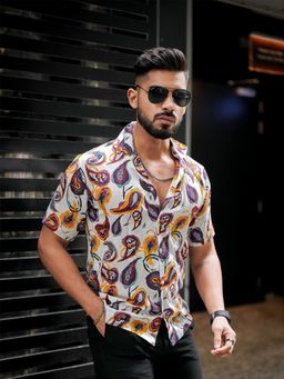 ROYALTAIL - Paisley Print Super Soft Premium Half Sleeve Shirt