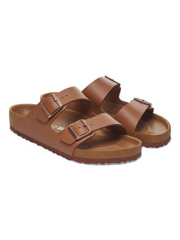Birkenstock - Arizona Men Brown Natural Leather Two Strap Sandals