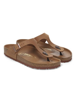 Birkenstock - Gizeh Men Beige Natural Leather Oiled Sandals