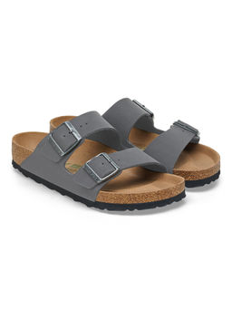 Birkenstock - Arizona Vegan Unisex Concrete Grey Birko-Flor Two Strap Sandals