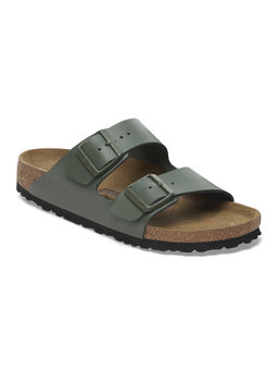Birkenstock - Arizona Unisex Green Natural Leather Two Strap Sandals