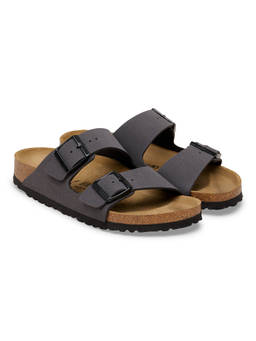 Birkenstock - Arizona Unisex Grey Birko-Flor Two Strap Sandals