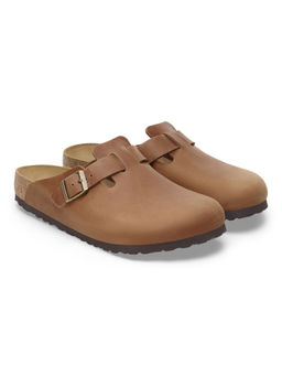 Birkenstock - Boston Unisex Brown Natural Leather Oiled Sandals