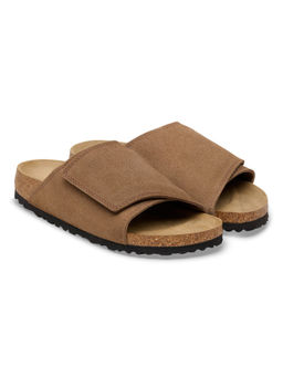 Birkenstock - Solana Unisex Brown Suede Leather Sandals