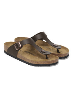Birkenstock - Gizeh Unisex Dark Brown Natural Leather Sandals