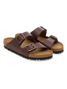 Birkenstock - Arizona Wire Buckle Men Brown Natural Leather Two Strap Sandals