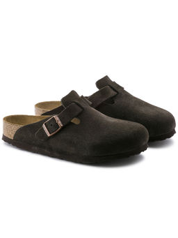 Birkenstock - Boston Soft Footbed Unisex Brown Suede Leather Sandals