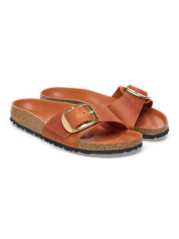 Birkenstock - Madrid Big Buckle Women Orange Natural Leather Oiled One Strap Sandals