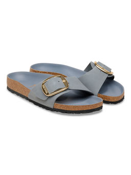 Birkenstock - Madrid Big Buckle Women Grey Natural Leather Oiled One Strap Sandals
