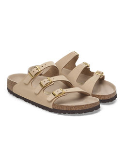 Birkenstock - Florida Fresh Women Beige Nubuck Leather Multi Strap Sandals