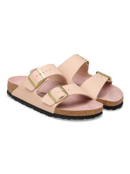 Birkenstock - Arizona Women Triples Beige Birko-Flor Two Strap Sandals