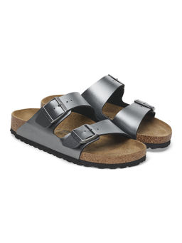 Birkenstock - Arizona Women Grey Birko-Flor Two Strap Sandals