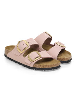 Birkenstock - Arizona Big Buckle Women Soft Pink Nubuck Leather Two Strap Sandals