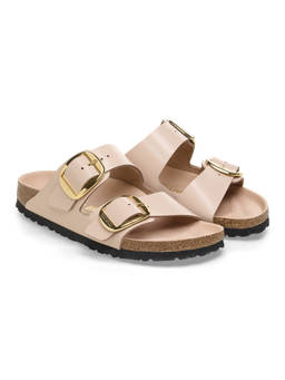 Birkenstock - Arizona Big Buckle Women Beige Natural Leather Two Strap Sandals