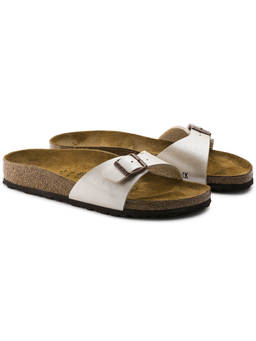 Birkenstock - White Madrid Birko-Flor Narrow Width Flipflops