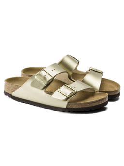 Birkenstock - Gold Arizona Birko-Flor Narrow Width Flipflops
