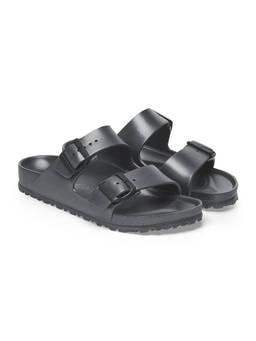 Birkenstock - Grey Arizona Cork Regular Width Flipflops