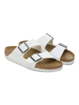 Birkenstock - White Arizona Solid Regular Width Sandals