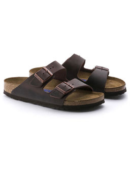 Birkenstock - Arizona Soft Footbed Oiled Nubuck Leather Brown Narrow Unisex Sandal