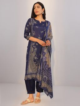 Libas - Blue Floral Kurta with Salwar & Dupatta