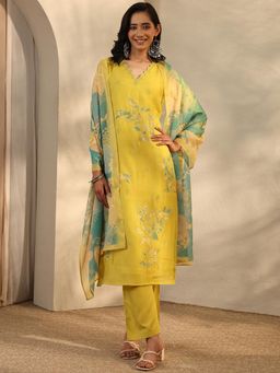 Libas - Green Floral Kurta with Pant & Dupatta