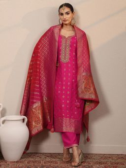 Libas - Pink Floral Kurta with Pant & Dupatta