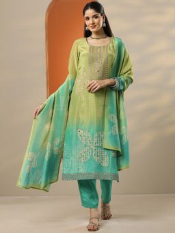Libas - Green Ombre Kurta with Pant & Dupatta