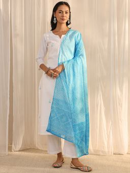 Libas - Blue Floral Kurta with Pant & Dupatta