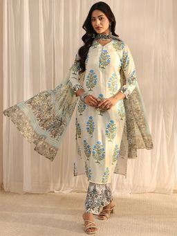 Libas - Blue Floral Kurta with Pant & Dupatta