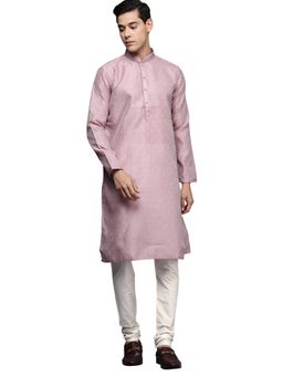 Manyavar - Men'S Pink Art Silk Festive Wear Kurta Churidar (Set of 2)