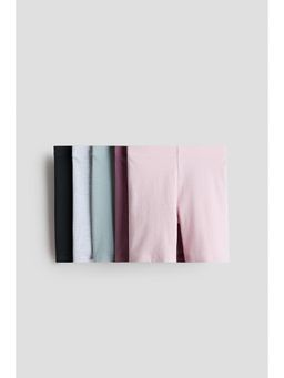 H&M - Girls Green 5-Pack Cotton Cycling Shorts