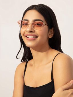 Twenty Dresses by Nykaa Fashion - Gold Pink Oblong Sunglasses