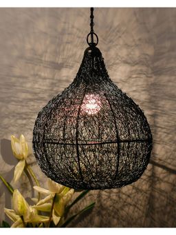 Homesake - Twisted Wire Crown Pendant Light Black
