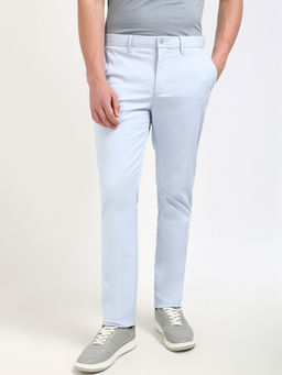 Tommy Hilfiger - Relaxed Fit Solid Blue Mid Rise Chinos