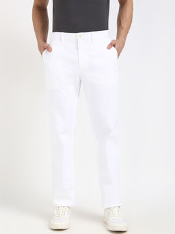 Tommy Hilfiger - White Straight Fit Solid Mid Rise Chinos
