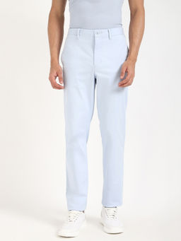 Tommy Hilfiger - Blue Straight Fit Solid Mid Rise Chinos